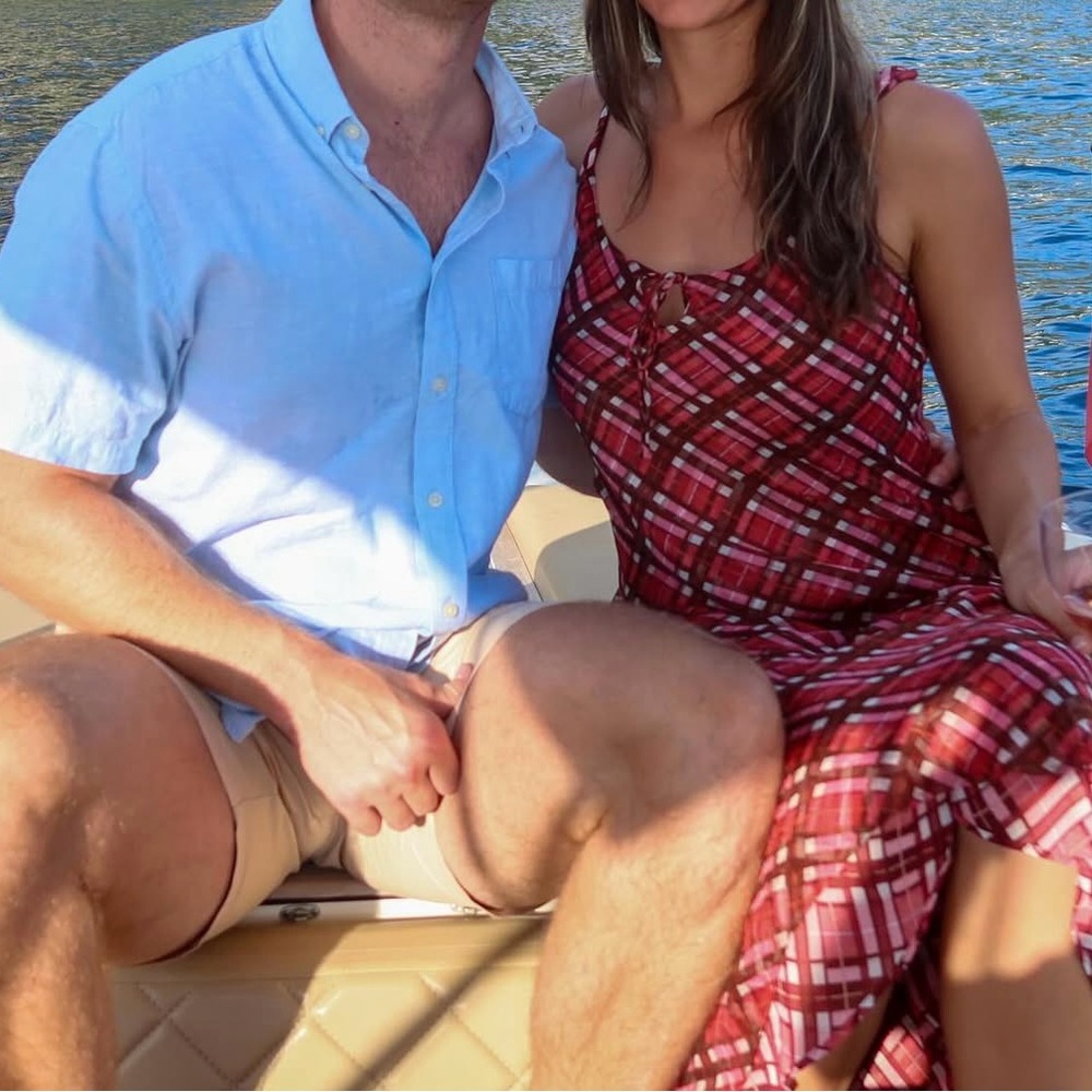 Mango Red and Pink Plaid Dress